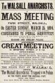 A poster publicising two meetings held to demand the release of Frederick Charles, Joseph Deakin,...