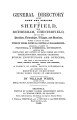General Directory of Sheffield, 1849