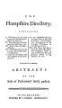 Hampshire Directory, 1784